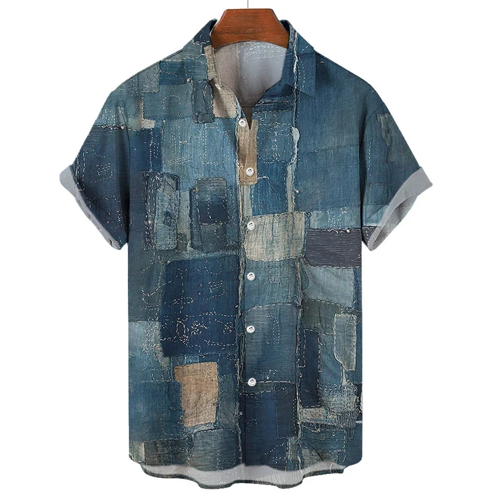 Fredrik | Geometrisk Patchwork Skjorte