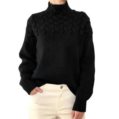 Lilith | Hyggelig Kabelstrikket Rullekravesweater