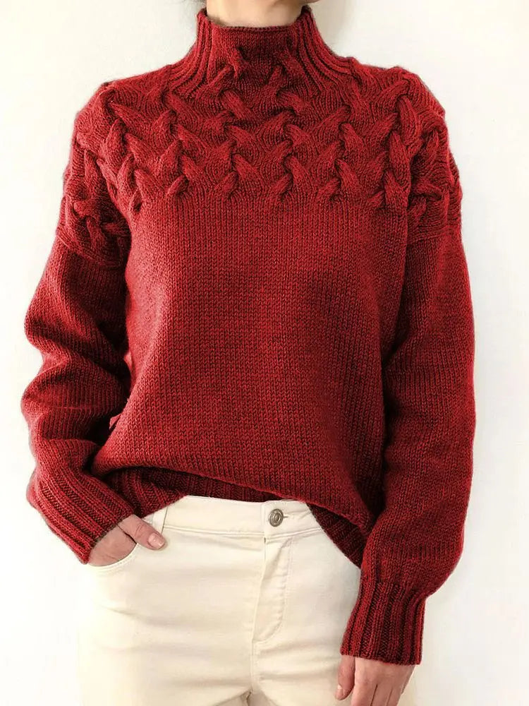 Lilith | Hyggelig Kabelstrikket Rullekravesweater