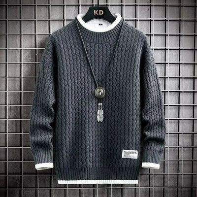 Adrian | Farveblokket Kabelstrikket Turtleneck