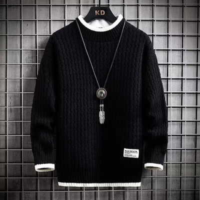 Adrian | Farveblokket Kabelstrikket Turtleneck