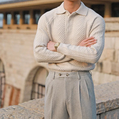 Fabian | Stilfuld Strikket Polo Sweater