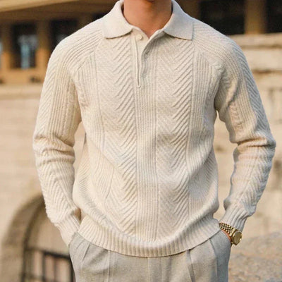 Fabian | Stilfuld Strikket Polo Sweater