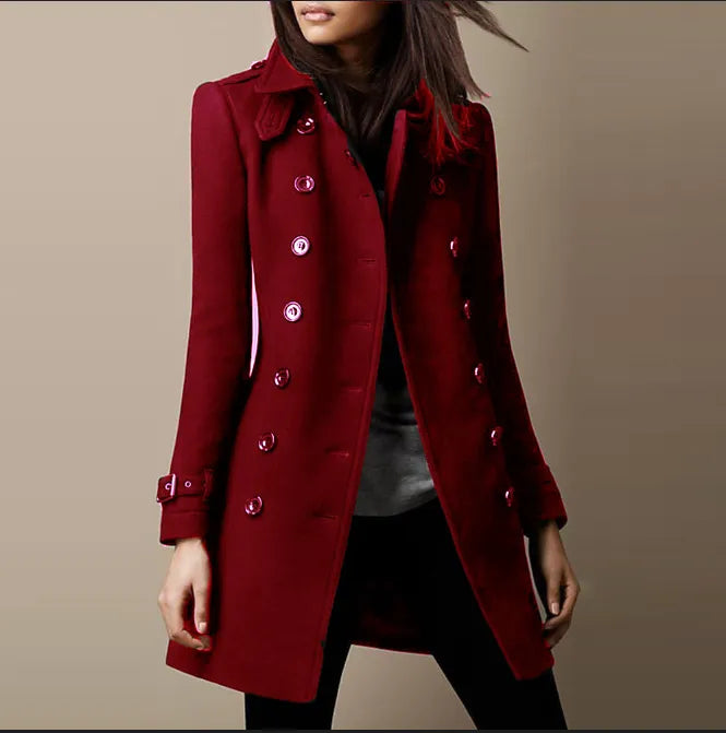 Laila™ | Stilfuld Dobbeltknappet Trenchcoat
