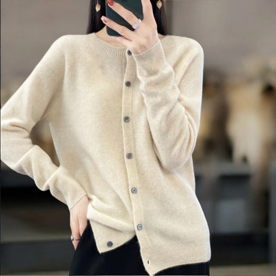 Annika™ - Blød og elegant uldcardigan