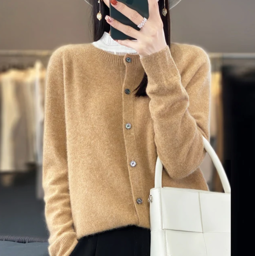 Annika™ - Blød og elegant uldcardigan