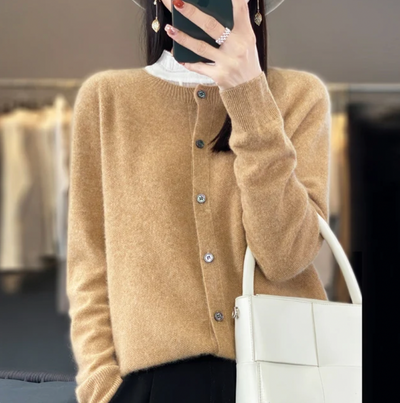 Annika™ - Blød og elegant uldcardigan