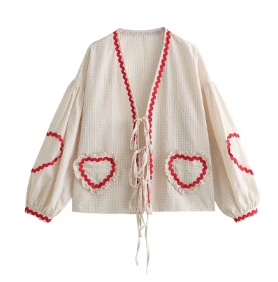 Camille - Retro Heart Blouse