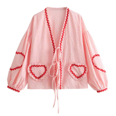 Camille - Retro Heart Blouse