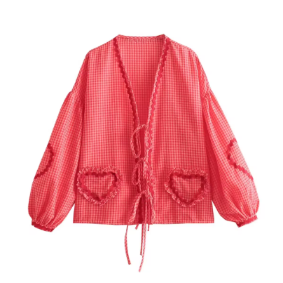 Camille - Retro Heart Blouse