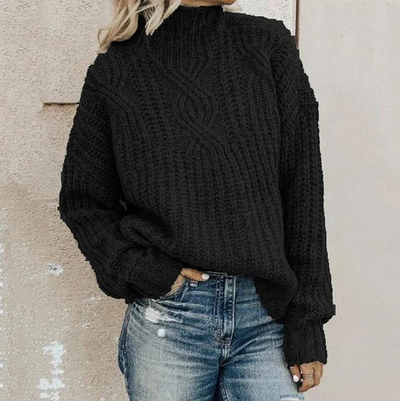 Emilie | Stilig Kabelstrikket Turtleneck Genser