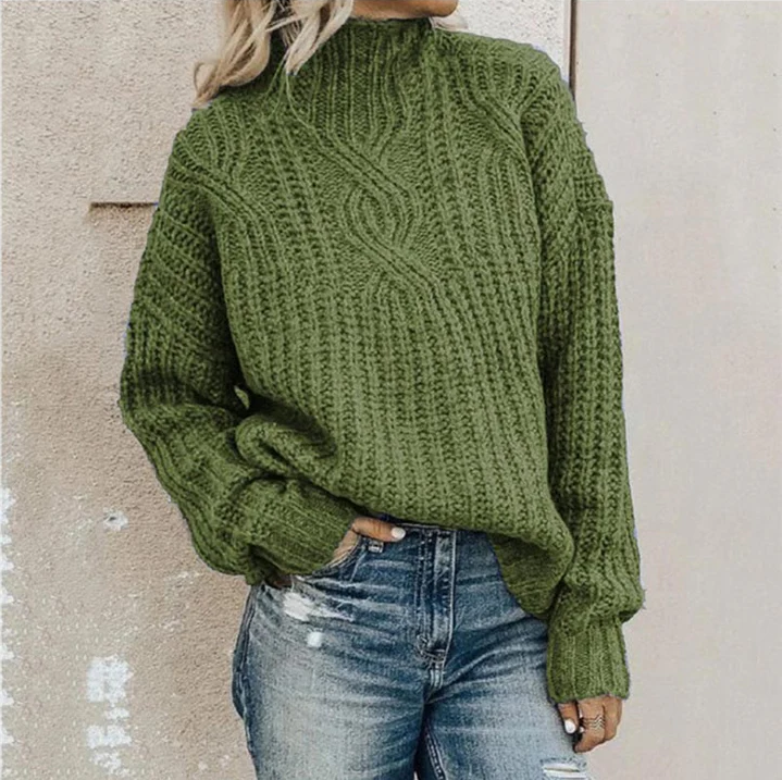 Emilie | Stilig Kabelstrikket Turtleneck Genser