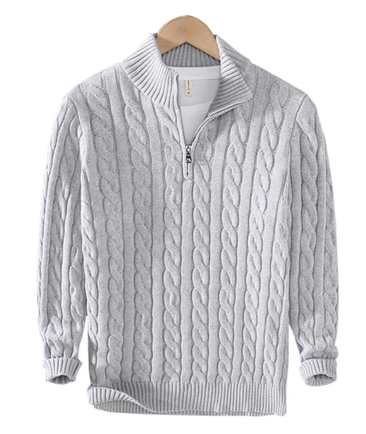 Ivan | Strik-sweater med lynlås