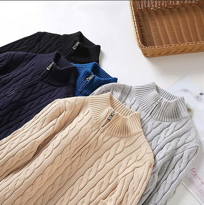 Ivan | Strik-sweater med lynlås