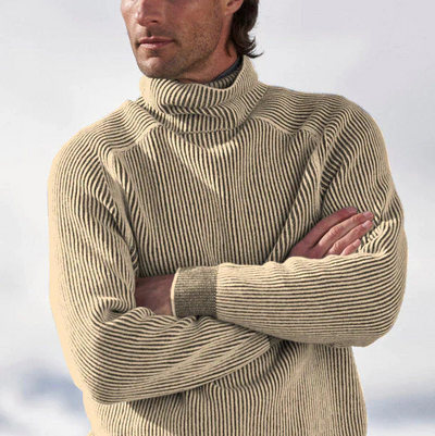 Henrik | Stribet Turtleneck Striktrøje