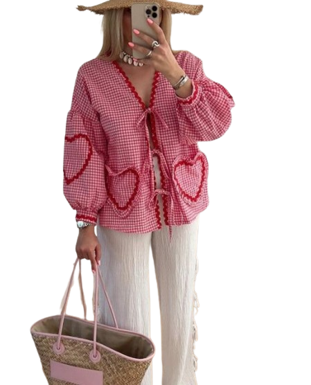 Camille - Retro Heart Blouse