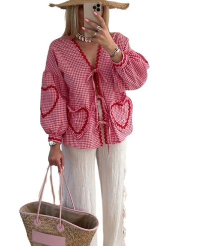 Camille - Retro Heart Blouse