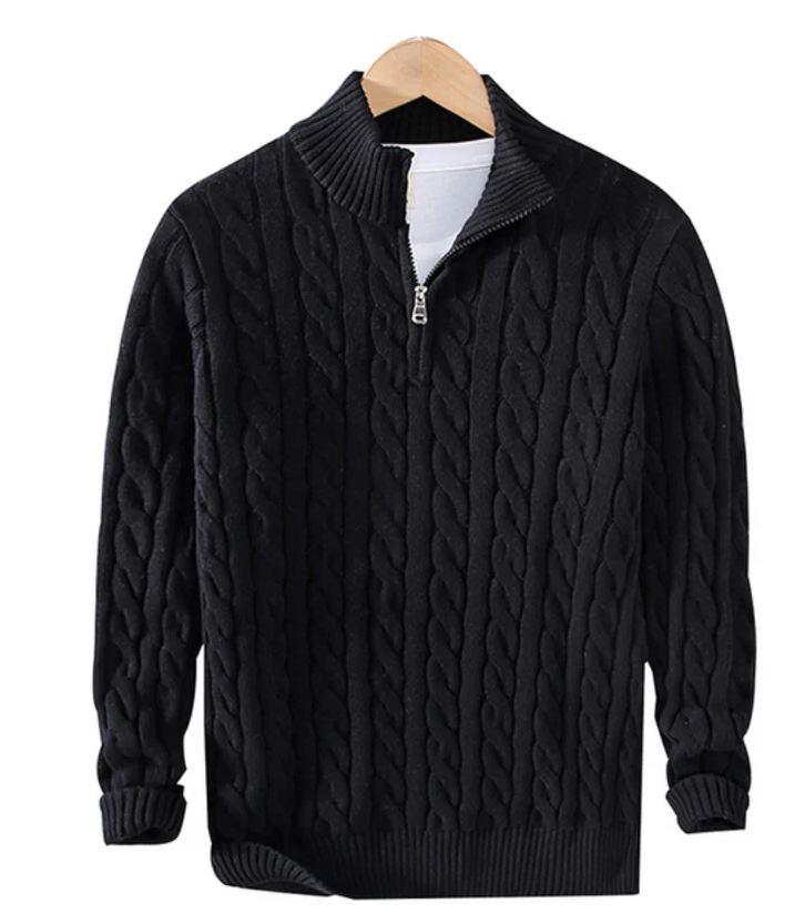 Ivan | Strik-sweater med lynlås