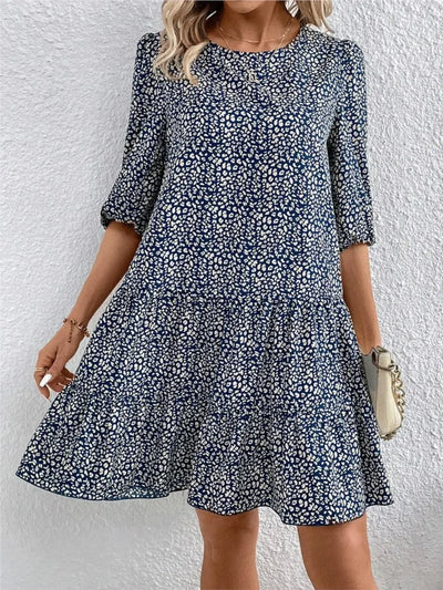 Ines | Blomstret Fit-and-Flare Kjole