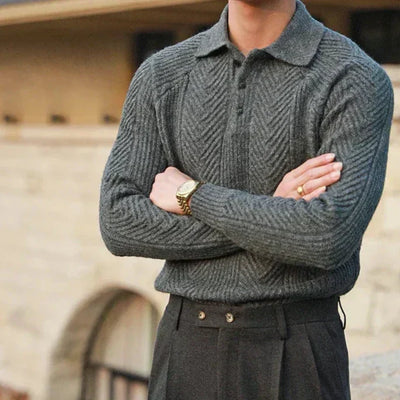 Fabian | Stilfuld Strikket Polo Sweater