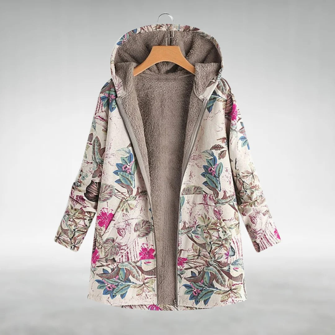 Bettina | Stilfuld Blomstret Fleecejakke