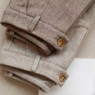 Lea | Kvinders Herringbone Plisserede Bukser