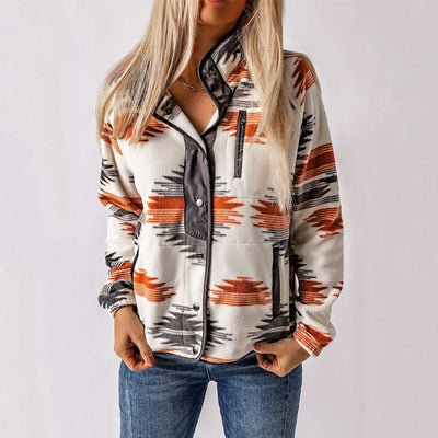 Nadia | Trykt Fleece Jakke