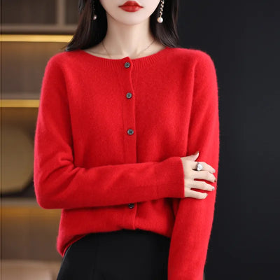 Annika™ - Blød og elegant uldcardigan