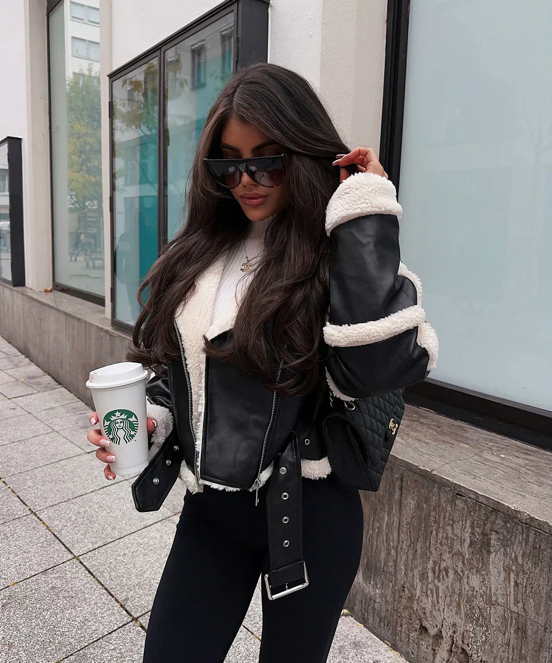 Yrsa | Stilfuld Shearling-Fodret Jakke