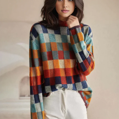 Signe | Stilfuld Løs-Fit Ternet Sweater