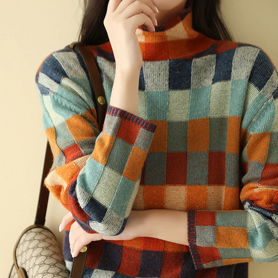 Signe | Stilfuld Løs-Fit Ternet Sweater