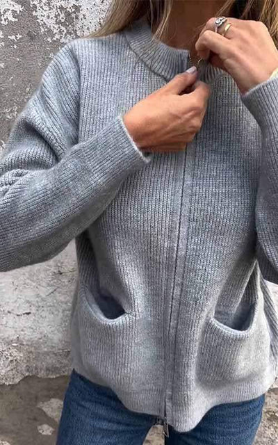 Ulrike | Stilfuld cardigan med lynlås