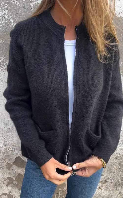 Ulrike | Stilfuld cardigan med lynlås
