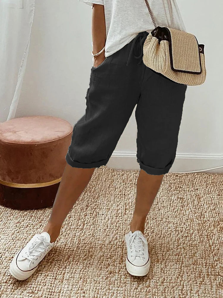 Maren | Komfortable Shorts med Oprullet Kant