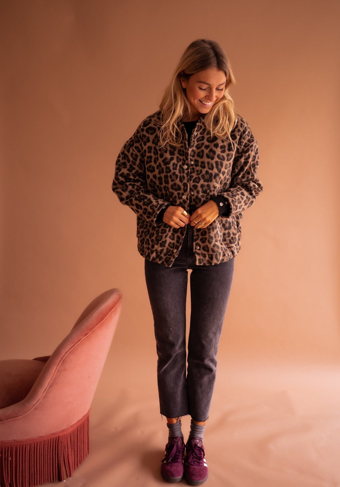 Elodie | Smart Jakke med Leopardprint