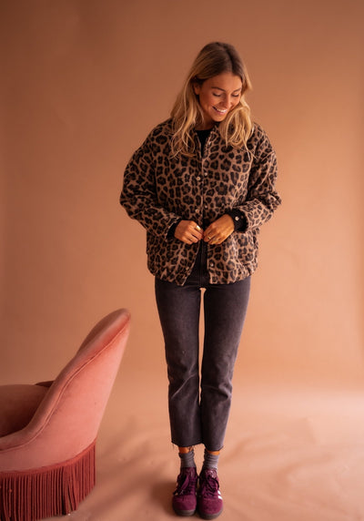 Elodie | Smart Jakke med Leopardprint