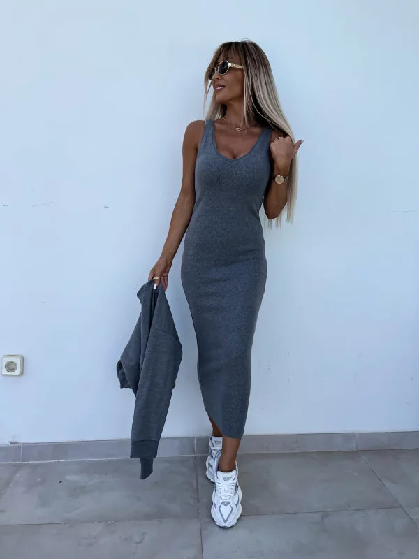 Dupont | Stilfuldt Off-Shoulder Crop Top og Midi Nederdel Sæt